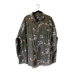 Men's Salty Dog Button Down Fishing Shirt Long Sleeve XL 100% Cotton